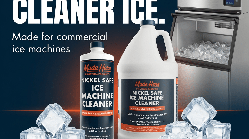 Nickel Safe. Cleaner Ice. Introducing Our Ice Machine Cleaner for Commercial Use - Made Here Industrial Products