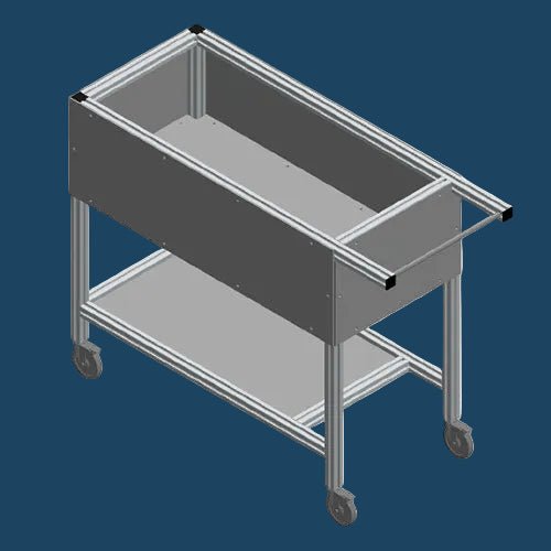 ALUMINUM INDUSTRIAL MATERIAL HANDLING CART 59″ x 24″ x 44.5″ - Made Here Industrial Products