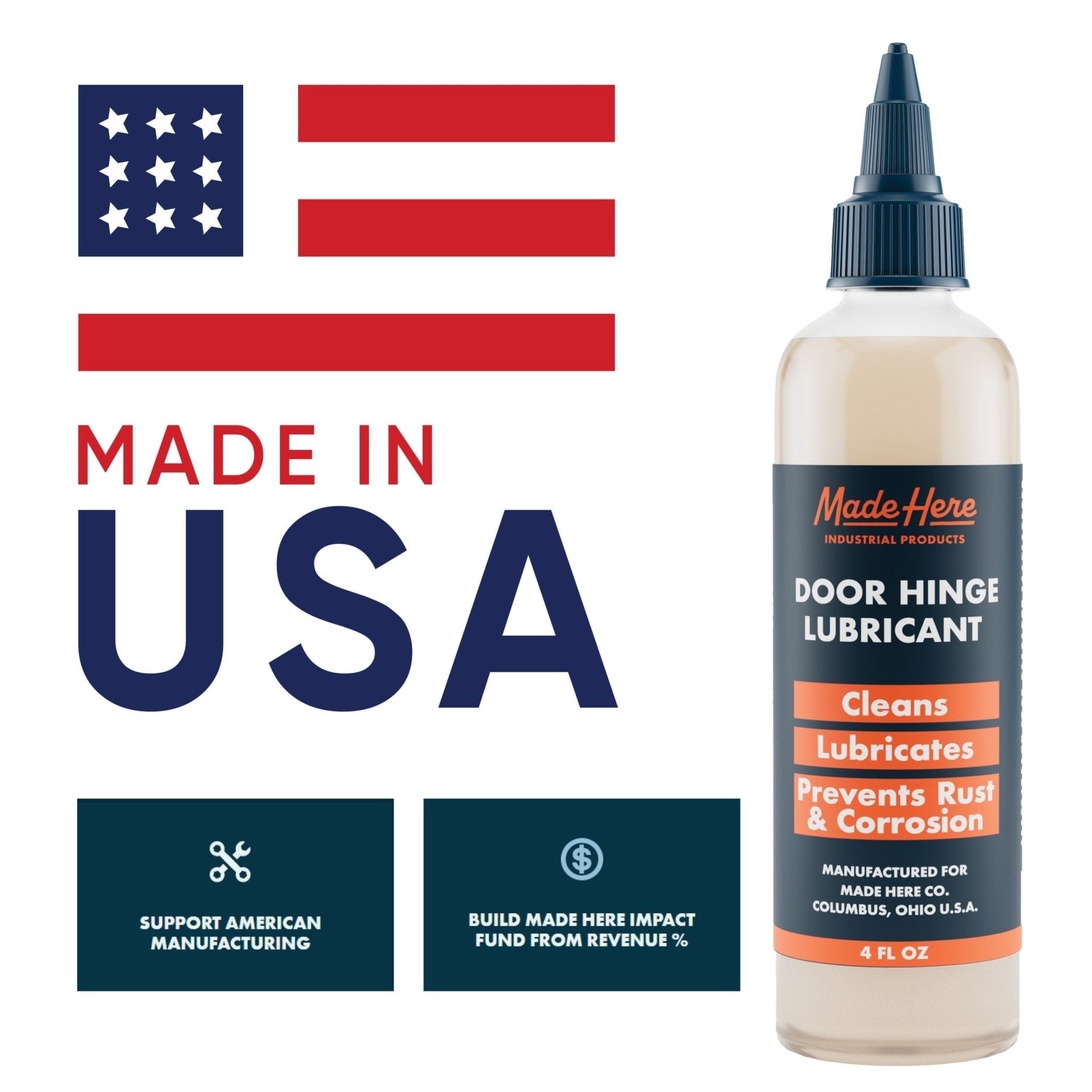 Made Here Co. Door Hinge Lubricant Bottle, 4 fl oz Made Here Co. Door Hinge Lubricant Bottle, 4 fl oz