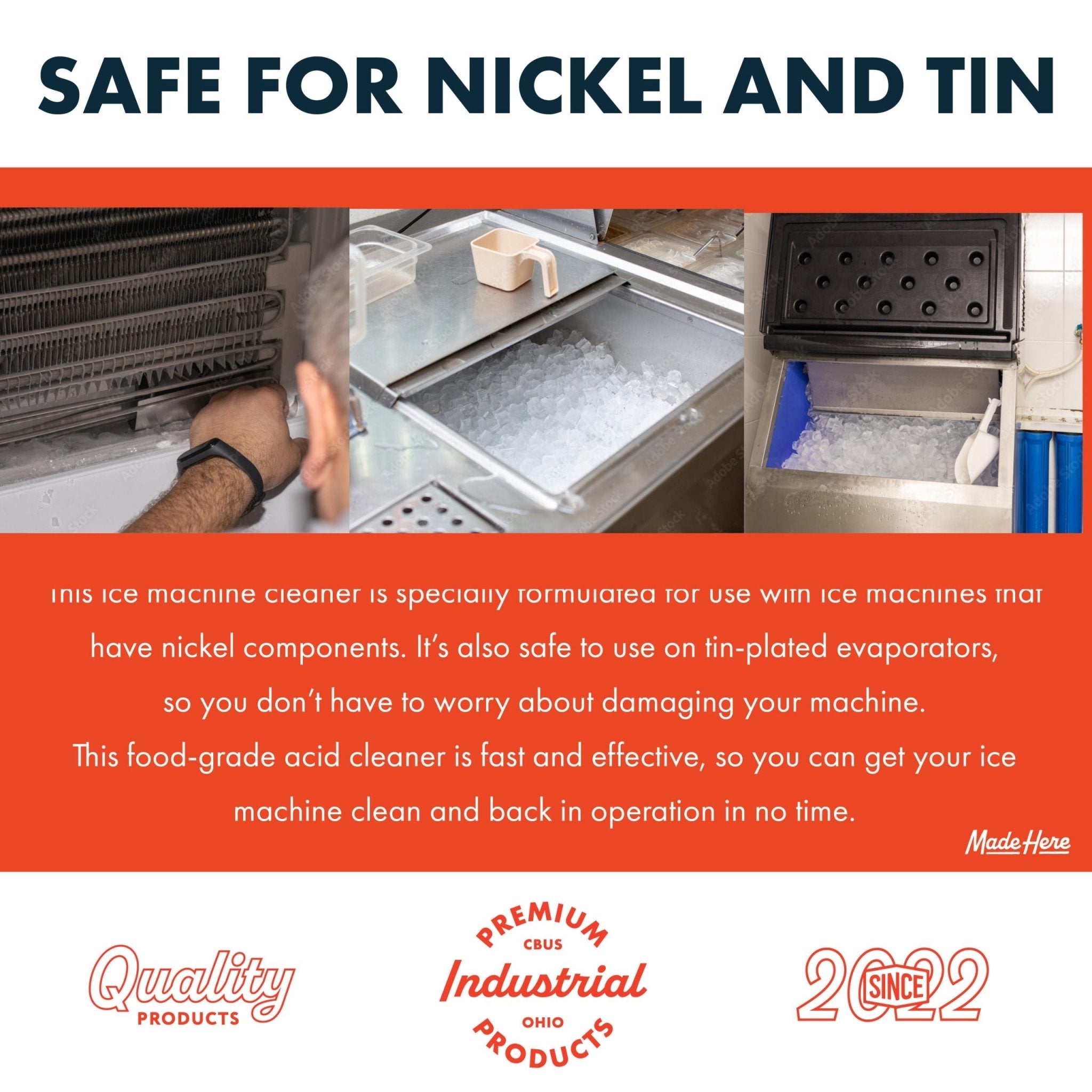 Nickel Safe Ice Machine Cleaner - Made Here Industrial Products