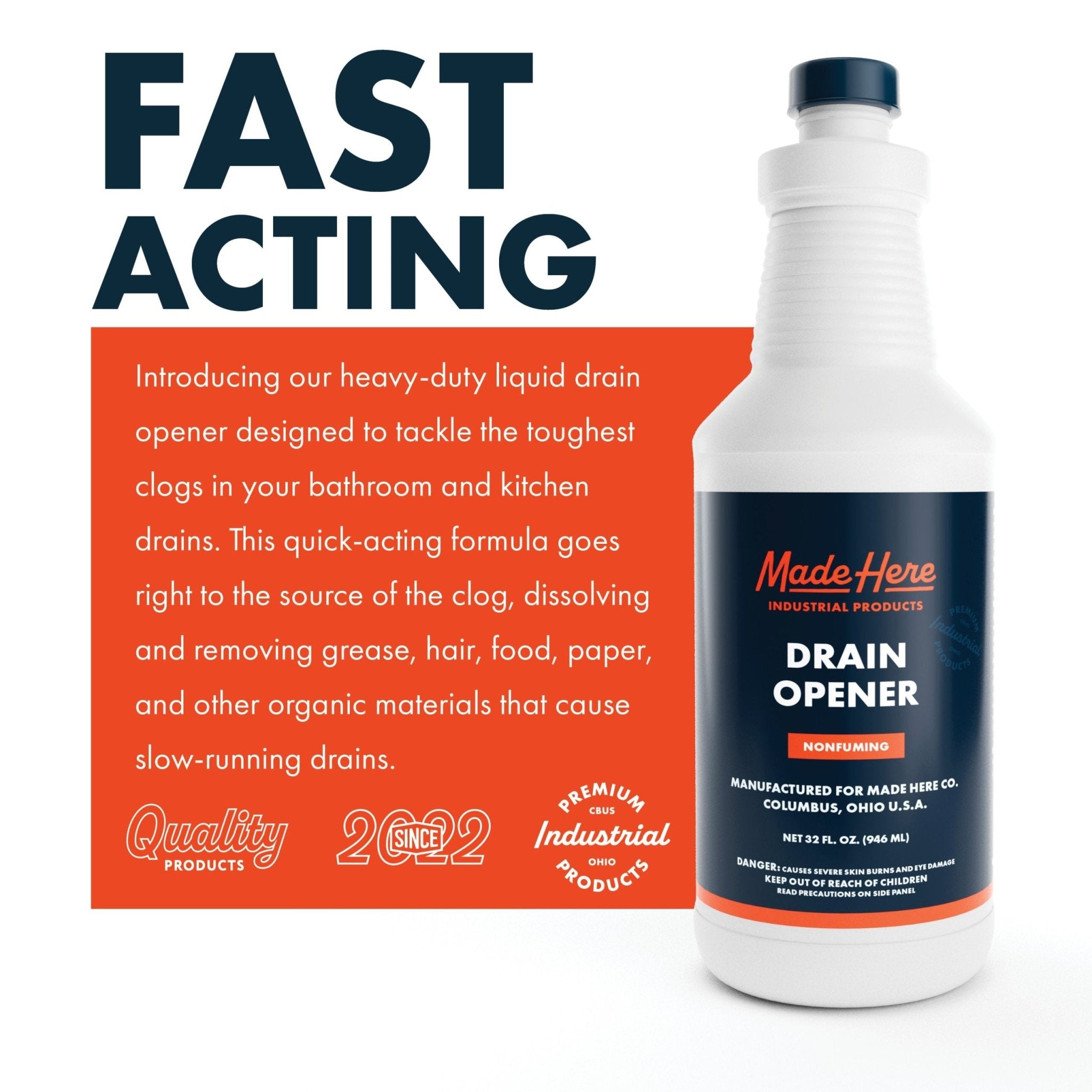 Quick - Acting Liquid Drain Opener - Made Here Industrial Products